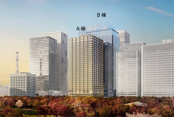 東御苑から望む外観パース